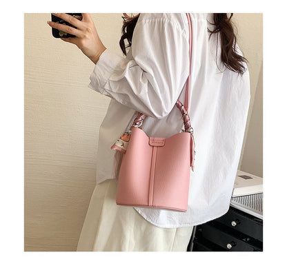 Faux Leather Top Handle Bucket Bag SpreePicky