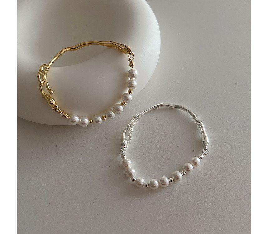 Faux Pearl Irregular Alloy Bracelet SpreePicky