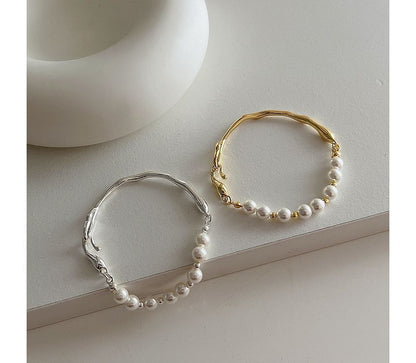 Faux Pearl Irregular Alloy Bracelet SpreePicky