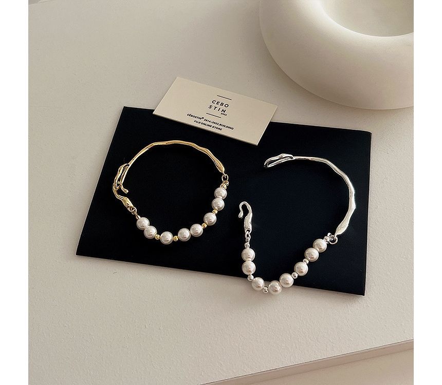 Faux Pearl Irregular Alloy Bracelet SpreePicky