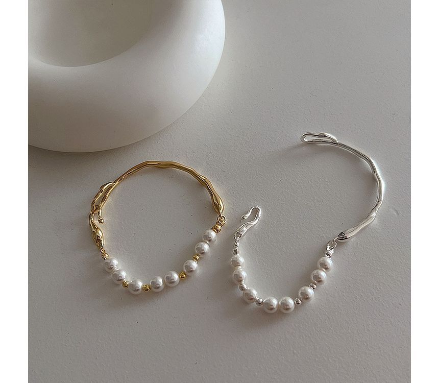 Faux Pearl Irregular Alloy Bracelet SpreePicky