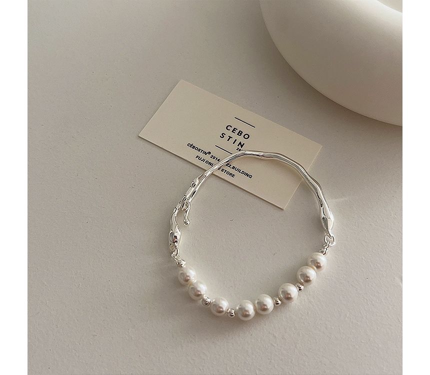 Faux Pearl Irregular Alloy Bracelet SpreePicky