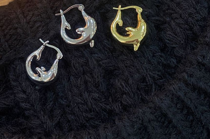 Dolphin Alloy Hoop Earring SpreePicky