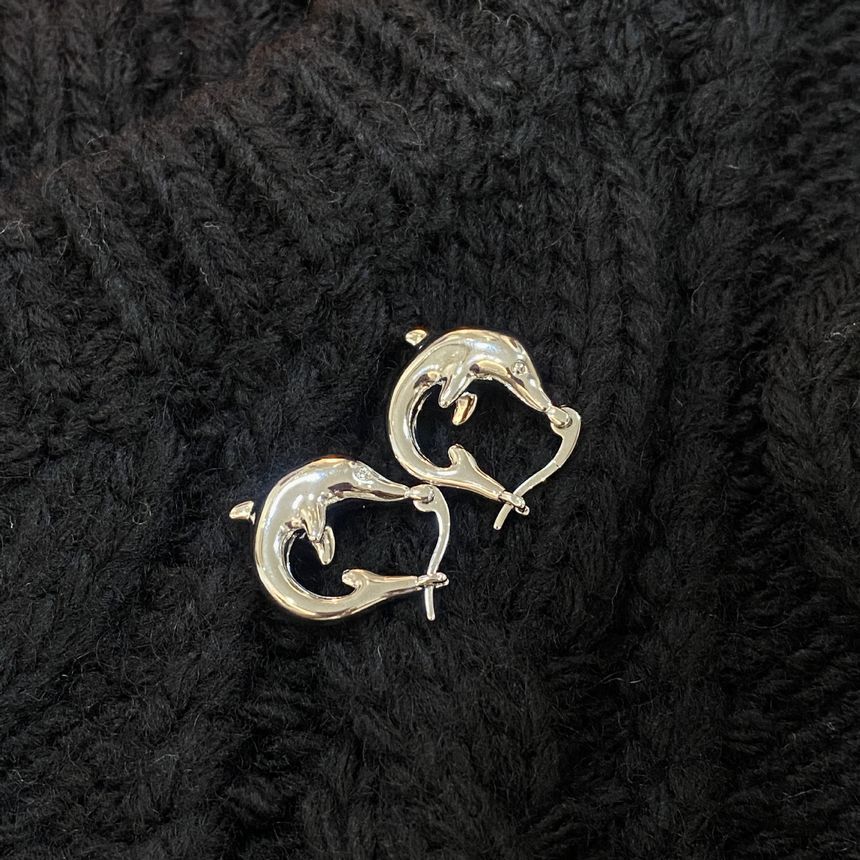 Dolphin Alloy Hoop Earring SpreePicky