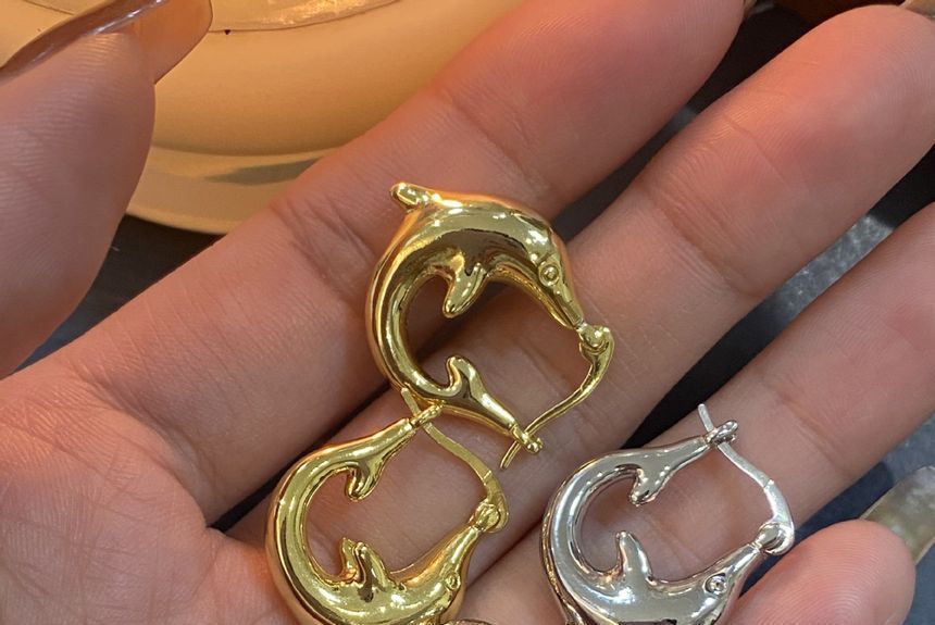 Dolphin Alloy Hoop Earring SpreePicky