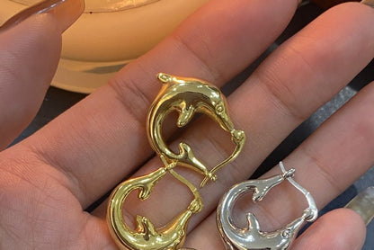 Dolphin Alloy Hoop Earring SpreePicky