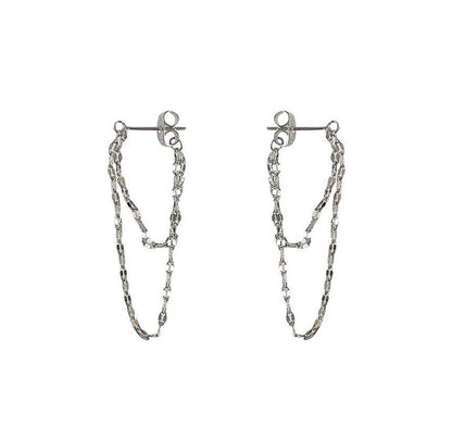 Layered Chained Alloy Dangle Earring SpreePicky