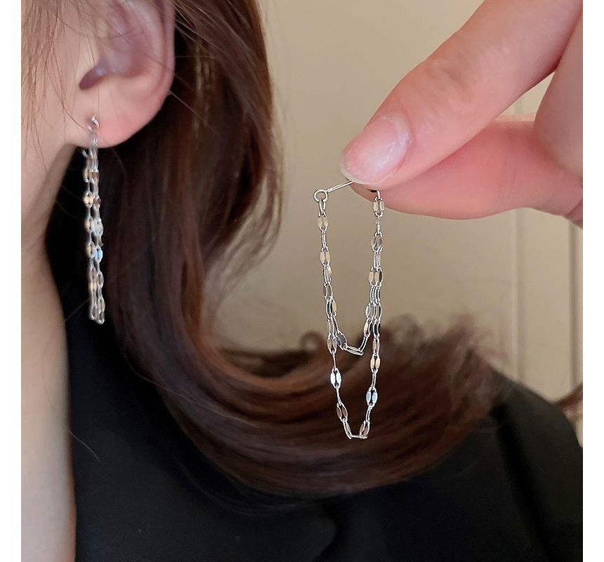 Layered Chained Alloy Dangle Earring SpreePicky