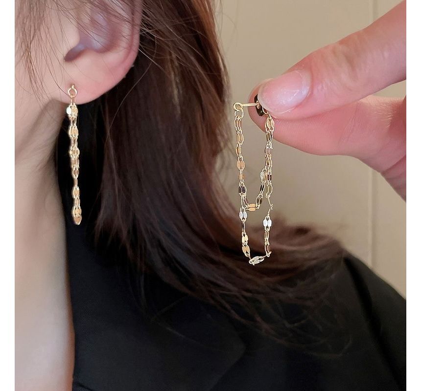 Layered Chained Alloy Dangle Earring SpreePicky