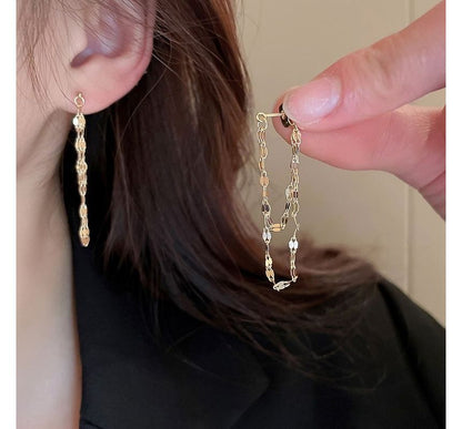 Layered Chained Alloy Dangle Earring SpreePicky