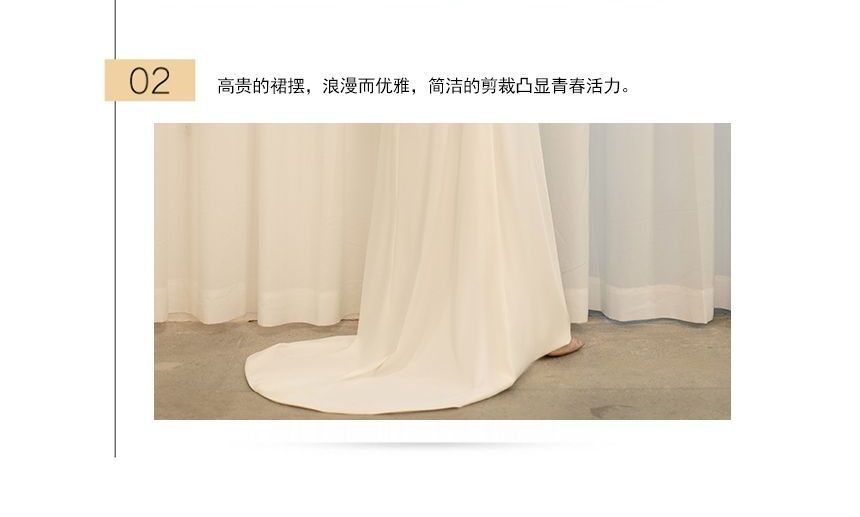 Strap Ruched Slit / A-Line V-Neck Wedding Spaghetti Gown Wrap Bolero Plain Set FashionChic