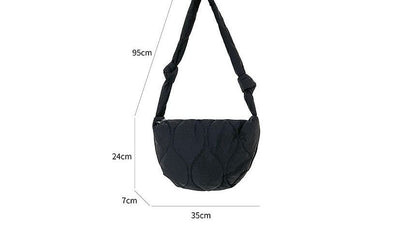 Plain Quilted Zip Crossbody Bag SpreePicky