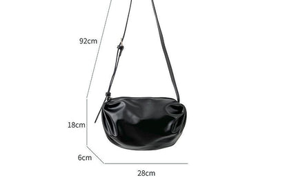 Faux Leather Plain Zip Crossbody Bag SpreePicky