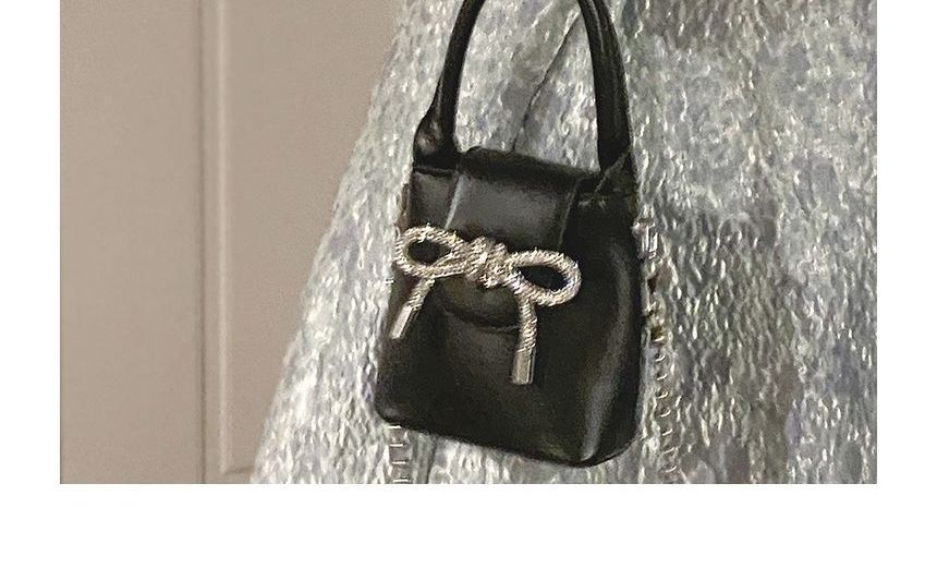 Faux Leather Plain Bow Hand  Bag SpreePicky