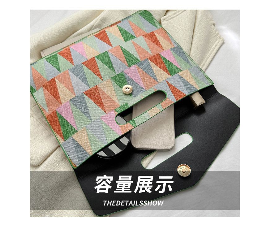 Geometric Print Envelope Clutch SpreePicky