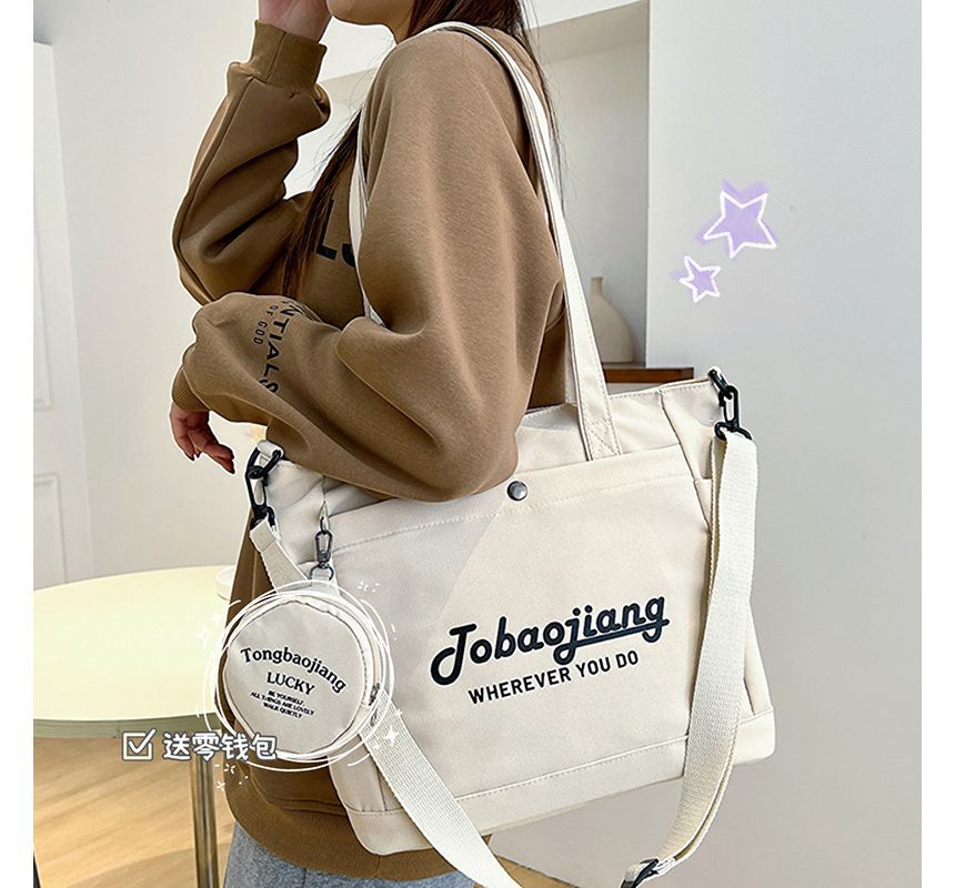 Set: Lettering Canvas Tote Bag + Pouch SpreePicky