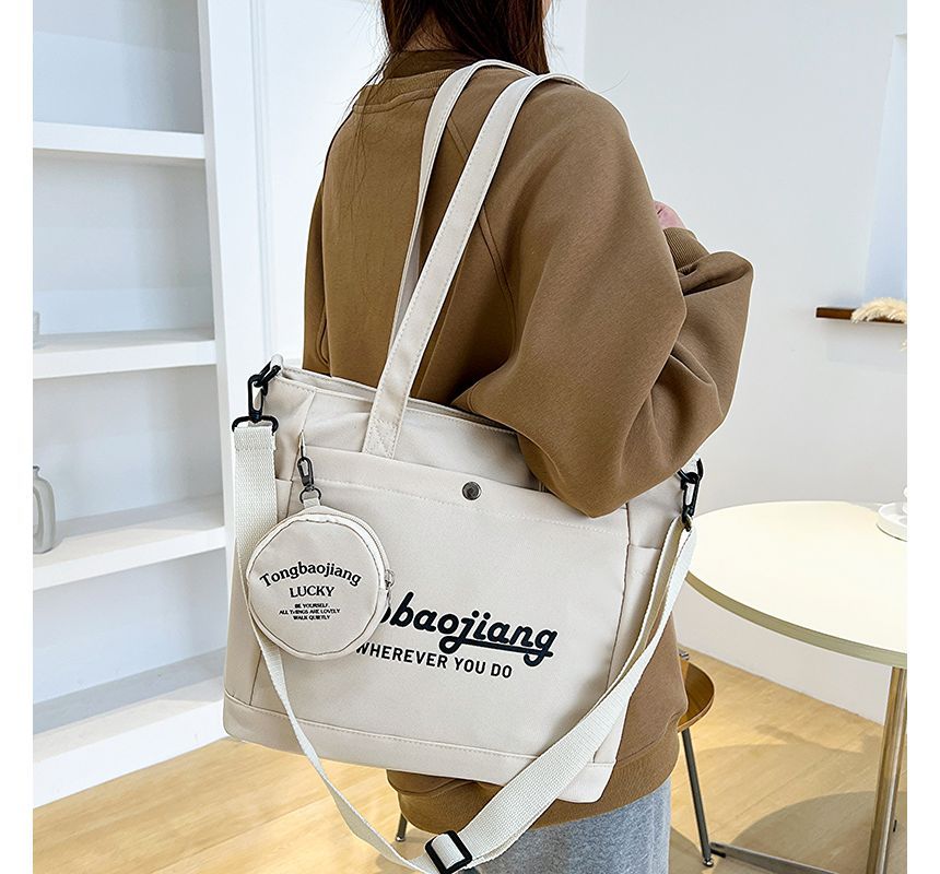 Set: Lettering Canvas Tote Bag + Pouch SpreePicky