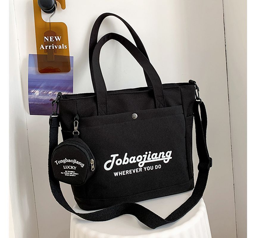 Set: Lettering Canvas Tote Bag + Pouch SpreePicky