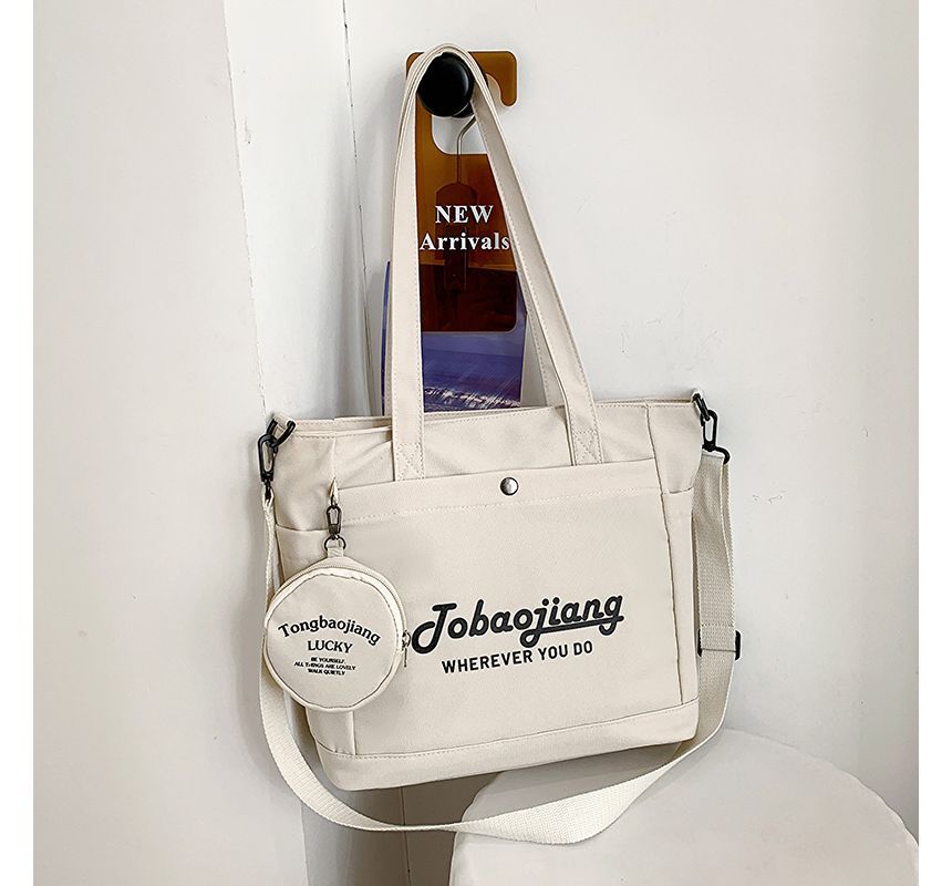 Set: Lettering Canvas Tote Bag + Pouch SpreePicky