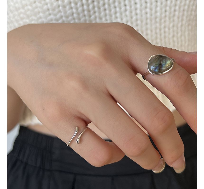 Moonstone Alloy Open Ring / Irregular Alloy Open Ring SpreePicky