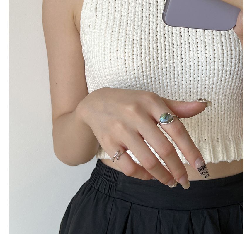 Moonstone Alloy Open Ring / Irregular Alloy Open Ring SpreePicky