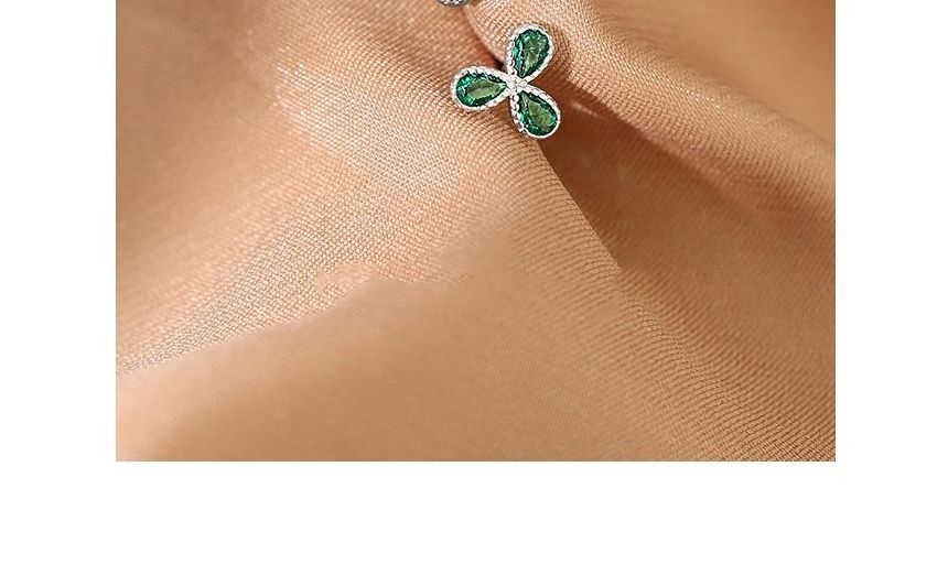 Rhinestone Leaf Stud Earring SpreePicky