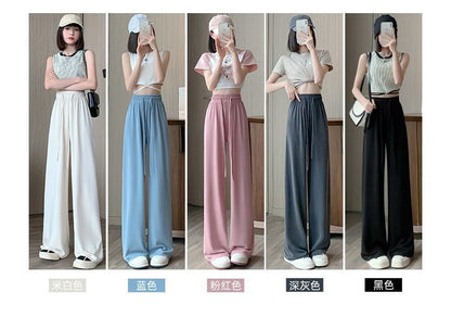 High Waist Plain Wide Leg Sweatpants SpreePicky