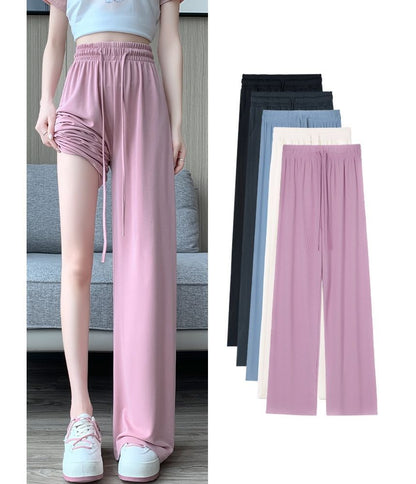 High Waist Plain Wide Leg Sweatpants SpreePicky