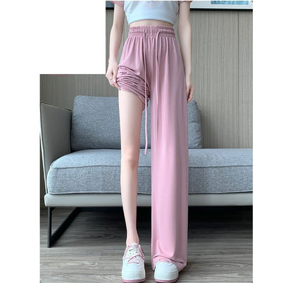 High Waist Plain Wide Leg Sweatpants SpreePicky