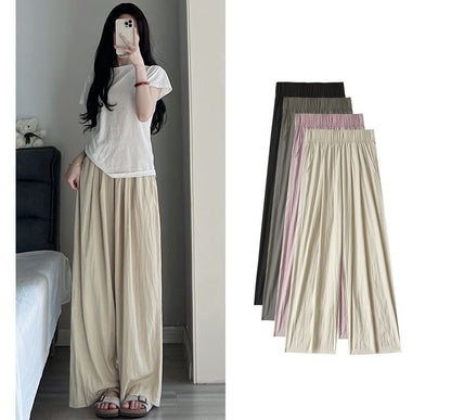 High Waist Plain Wide Leg Suit Pants SpreePicky