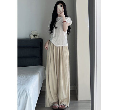 High Waist Plain Wide Leg Suit Pants SpreePicky