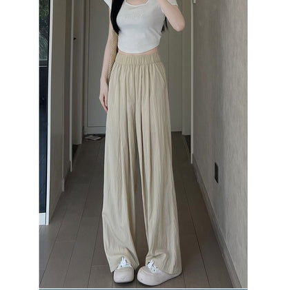 High Waist Plain Wide Leg Suit Pants SpreePicky