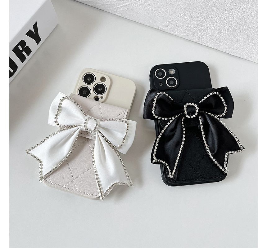 Embellished Card Holder Phone Case - iPhone 14 Pro Max / 14 Pro / 14 Max / 14 / 13 Pro Max / 13 Pro / 13 / 13 mini / 12 Pro Max / 12 Pro / 12 / 12 mini / 11 Pro Max / 11 Pro / 11 / SE / XS Max / XS / XR / X / 8 / 8 Plus / 7 / 7 Plus SpreePicky