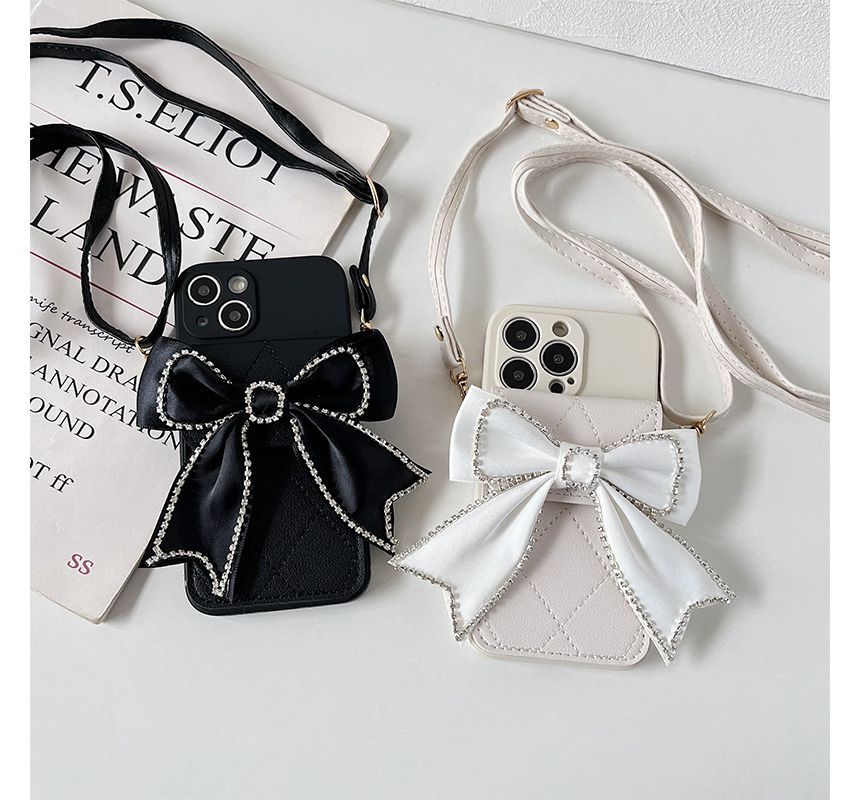 Embellished Card Holder Phone Case - iPhone 14 Pro Max / 14 Pro / 14 Max / 14 / 13 Pro Max / 13 Pro / 13 / 13 mini / 12 Pro Max / 12 Pro / 12 / 12 mini / 11 Pro Max / 11 Pro / 11 / SE / XS Max / XS / XR / X / 8 / 8 Plus / 7 / 7 Plus SpreePicky