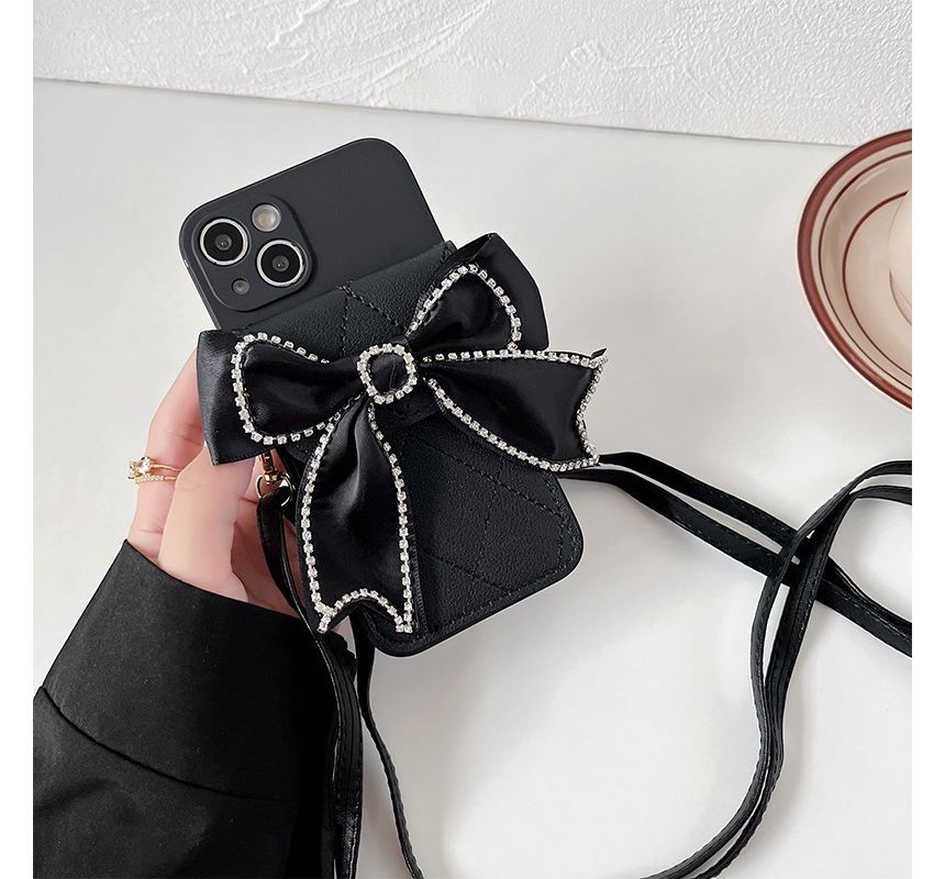 Embellished Card Holder Phone Case - iPhone 14 Pro Max / 14 Pro / 14 Max / 14 / 13 Pro Max / 13 Pro / 13 / 13 mini / 12 Pro Max / 12 Pro / 12 / 12 mini / 11 Pro Max / 11 Pro / 11 / SE / XS Max / XS / XR / X / 8 / 8 Plus / 7 / 7 Plus SpreePicky