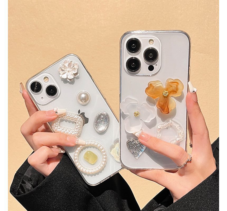 Embellished Transparent Phone Case - iPhone 14 Pro Max / 14 Pro / 14 Max / 14 / 13 Pro Max / 13 Pro / 13 / 13 mini / 12 Pro Max / 12 Pro / 12 / 12 mini / 11 Pro Max / 11 Pro / 11 / SE / XS Max / XS / XR / X / 8 / 8 Plus / 7 / 7 Plus SpreePicky