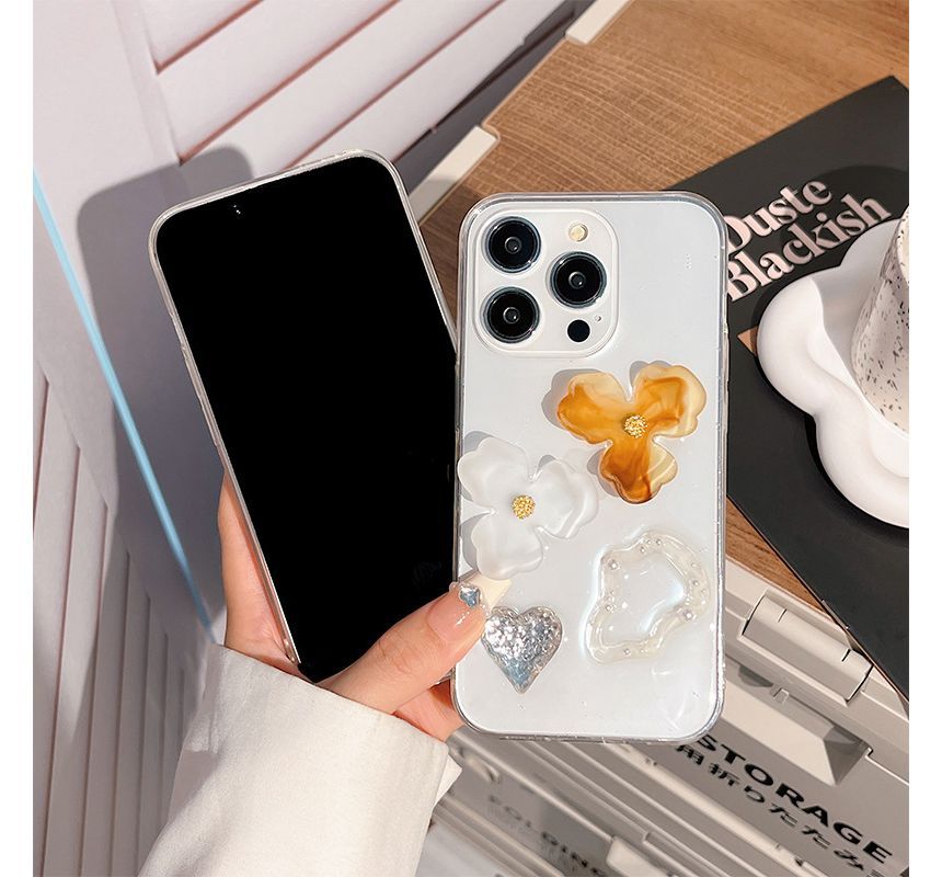 Embellished Transparent Phone Case - iPhone 14 Pro Max / 14 Pro / 14 Max / 14 / 13 Pro Max / 13 Pro / 13 / 13 mini / 12 Pro Max / 12 Pro / 12 / 12 mini / 11 Pro Max / 11 Pro / 11 / SE / XS Max / XS / XR / X / 8 / 8 Plus / 7 / 7 Plus SpreePicky