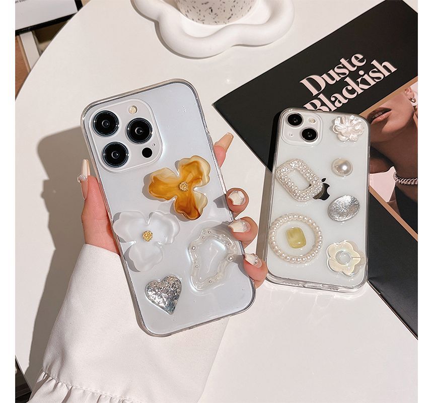 Embellished Transparent Phone Case - iPhone 14 Pro Max / 14 Pro / 14 Max / 14 / 13 Pro Max / 13 Pro / 13 / 13 mini / 12 Pro Max / 12 Pro / 12 / 12 mini / 11 Pro Max / 11 Pro / 11 / SE / XS Max / XS / XR / X / 8 / 8 Plus / 7 / 7 Plus SpreePicky