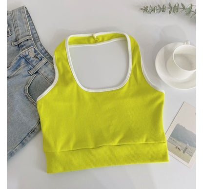 Halter Color Block Cami Top mySite