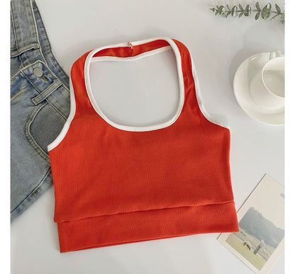 Halter Color Block Cami Top mySite