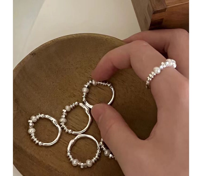 Faux Pearl Alloy Ring SpreePicky