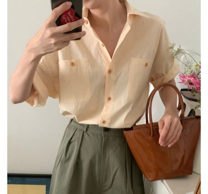 Short-Sleeve Plain Shirt mySite