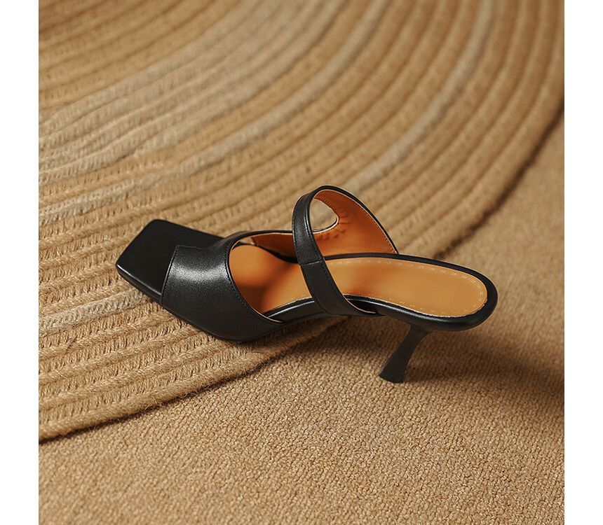 Toe Loop Cutout High Heel Slide Sandals SpreePicky