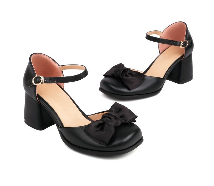 Block Heel Bow Sandals SpreePicky