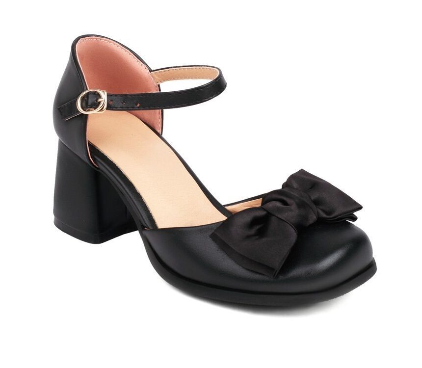 Block Heel Bow Sandals SpreePicky