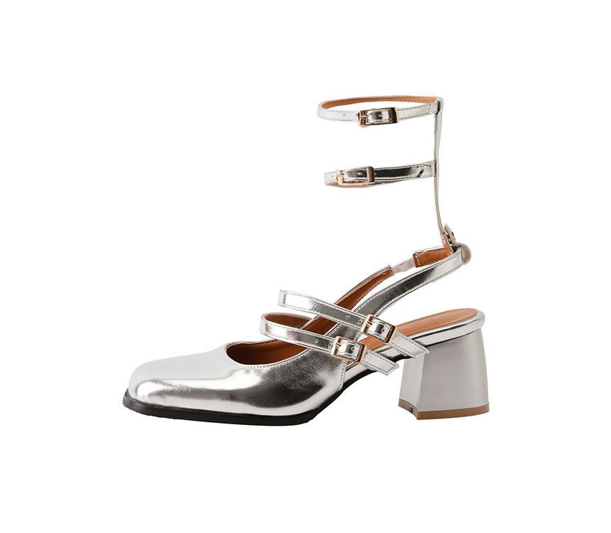 Block Heel Plain Sandals SpreePicky