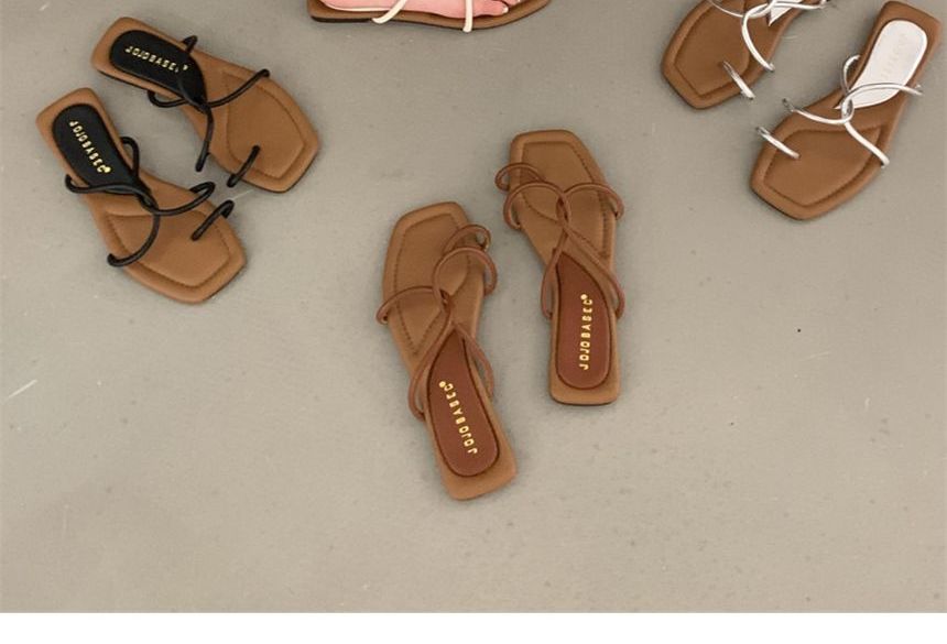 Toe Loop Strappy Slide Sandals SpreePicky