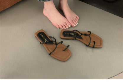 Toe Loop Strappy Slide Sandals SpreePicky