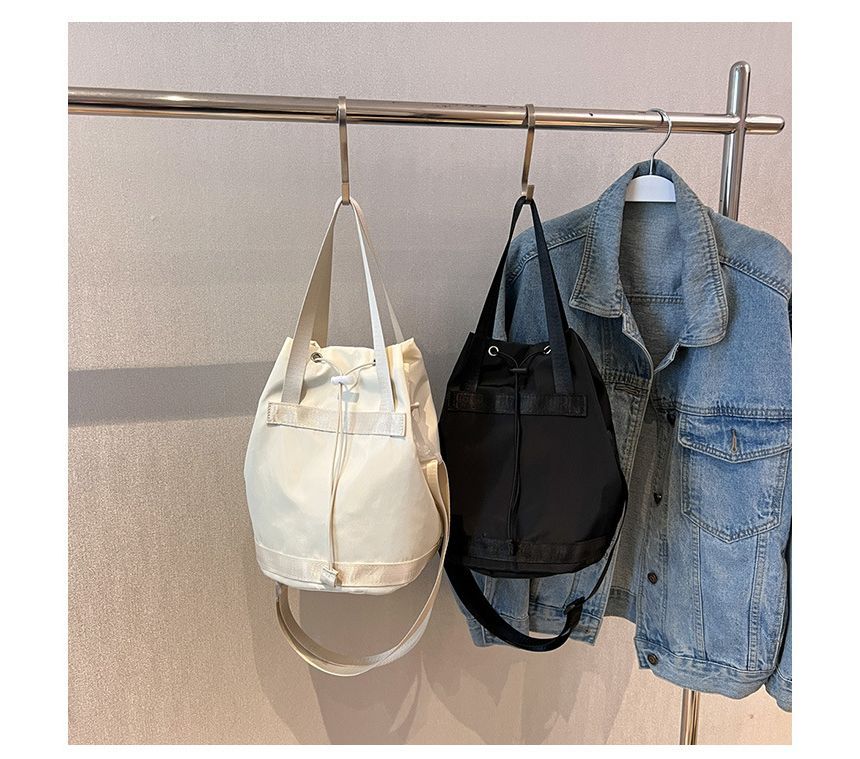 Plain Drawstring Bucket Bag mySite