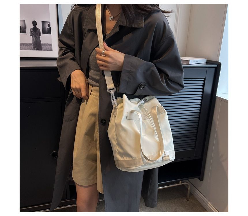 Plain Drawstring Bucket Bag mySite